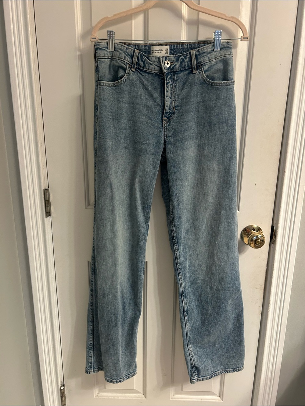 Girls abercrombie kids Light Blue High-Rise Wide Leg Jeans